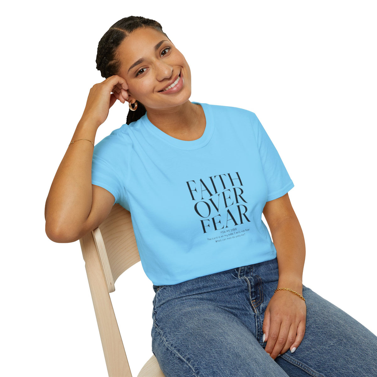 Faith Over Fear Unisex Softstyle T-Shirt | Inspirational Tee, Casual Wear, Gift for Friends, Positive Vibes, Everyday Comfort