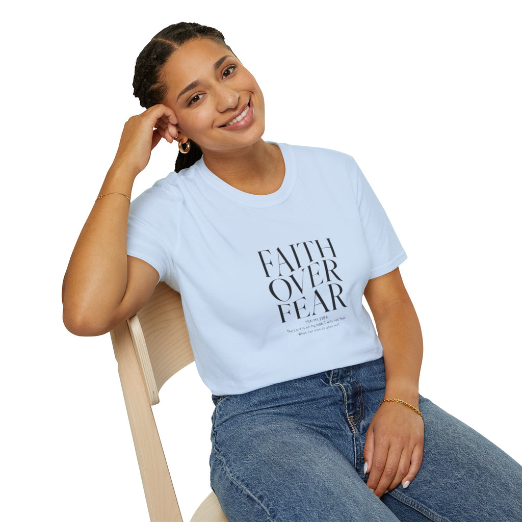 Faith Over Fear Unisex Softstyle T-Shirt | Inspirational Tee, Casual Wear, Gift for Friends, Positive Vibes, Everyday Comfort