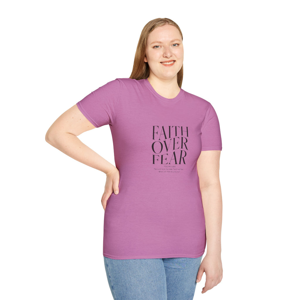 Faith Over Fear Unisex Softstyle T-Shirt | Inspirational Tee, Casual Wear, Gift for Friends, Positive Vibes, Everyday Comfort