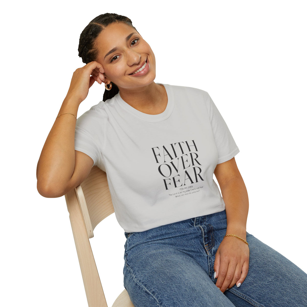 Faith Over Fear Unisex Softstyle T-Shirt | Inspirational Tee, Casual Wear, Gift for Friends, Positive Vibes, Everyday Comfort