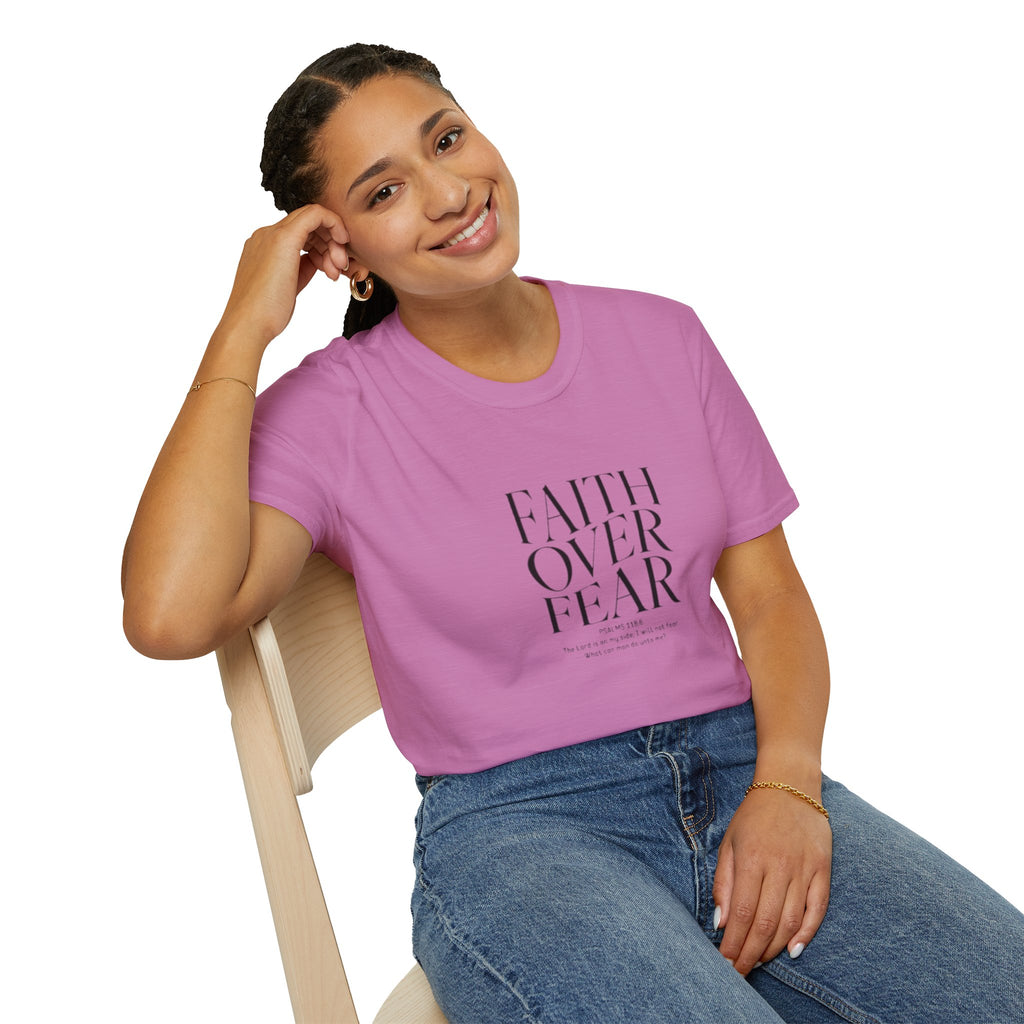 Faith Over Fear Unisex Softstyle T-Shirt | Inspirational Tee, Casual Wear, Gift for Friends, Positive Vibes, Everyday Comfort