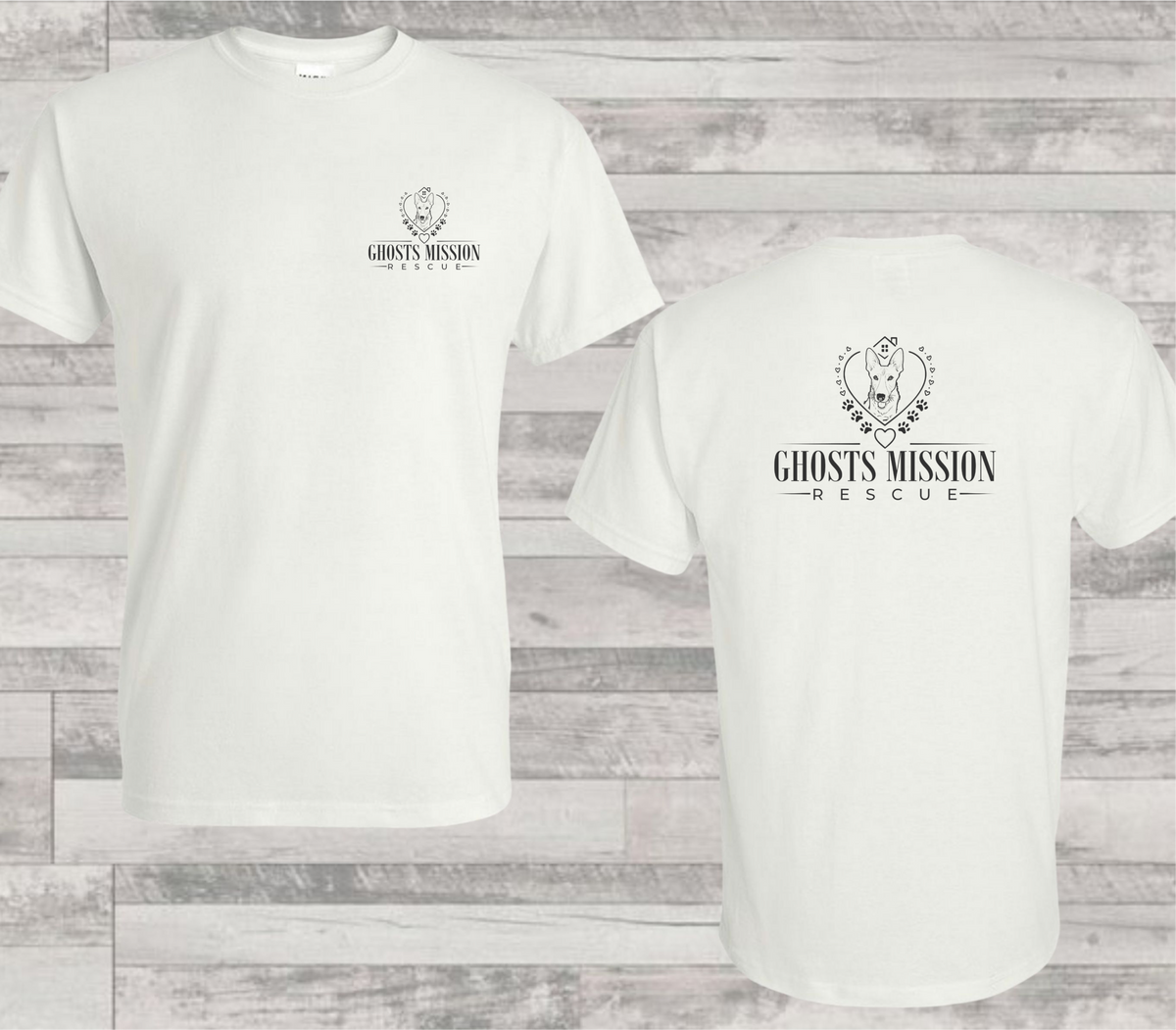 Custom Business T-Shirt featuring (Business Front Pocket Logo and Mid Back Full Logo)