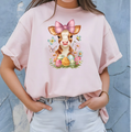 Easter Highland Cow with Pink Bow T-Shirt