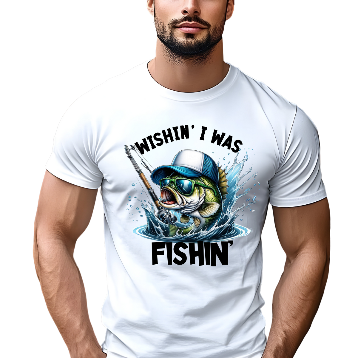Wishin I Was Fishing Men’s T-Shirt