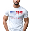 American Flag with Fish Stripes Men’s T-Shirt