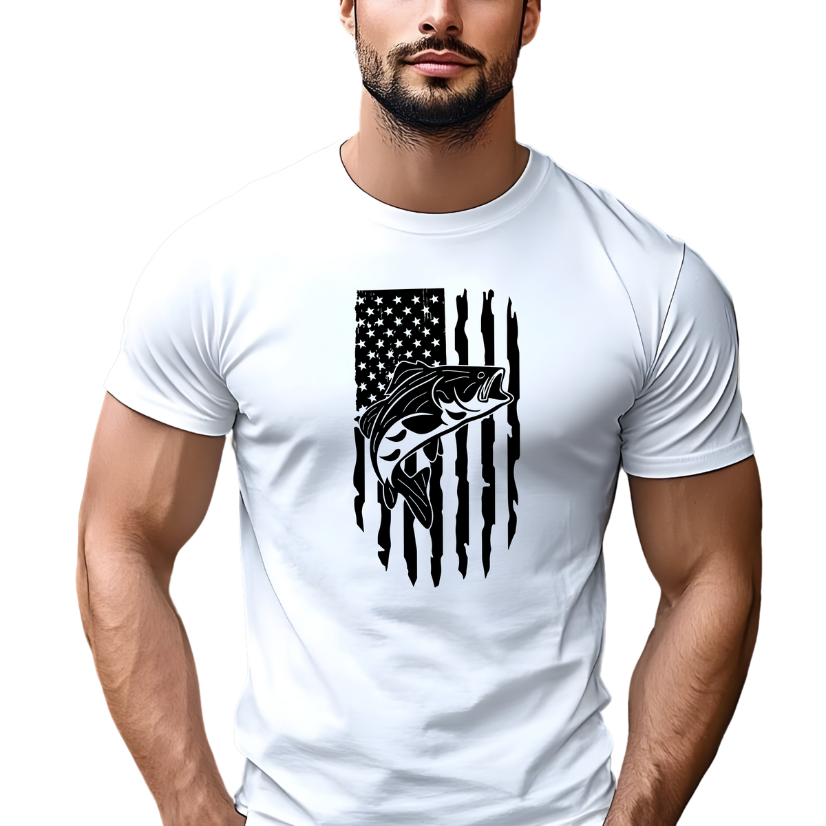 American Flag with Bass Men’s T-Shirt