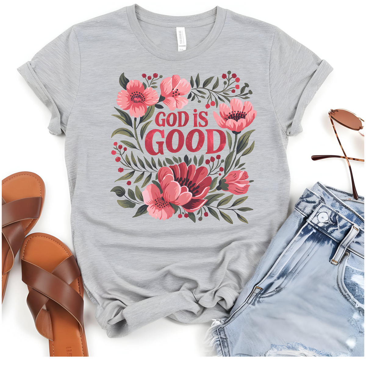 Faith Based Apparel with message “God Is Good”.