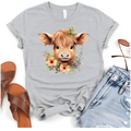 Highland Cow Floral Women’s T-Shirt