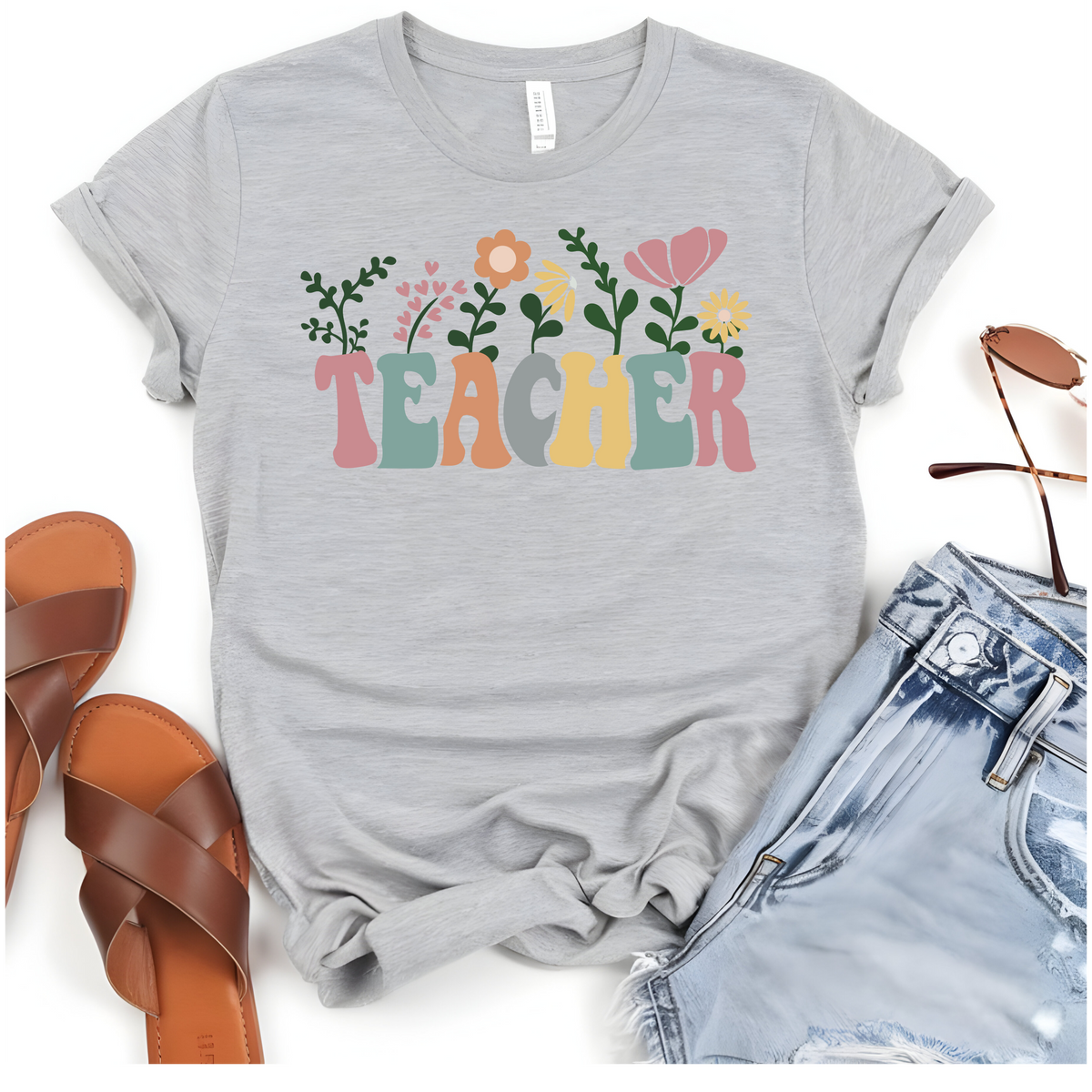 Teacher Floral T-Shirt