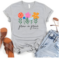 Faith Based Apparel with message “Grow In Grace and Scripture 2Peter 3:18”.