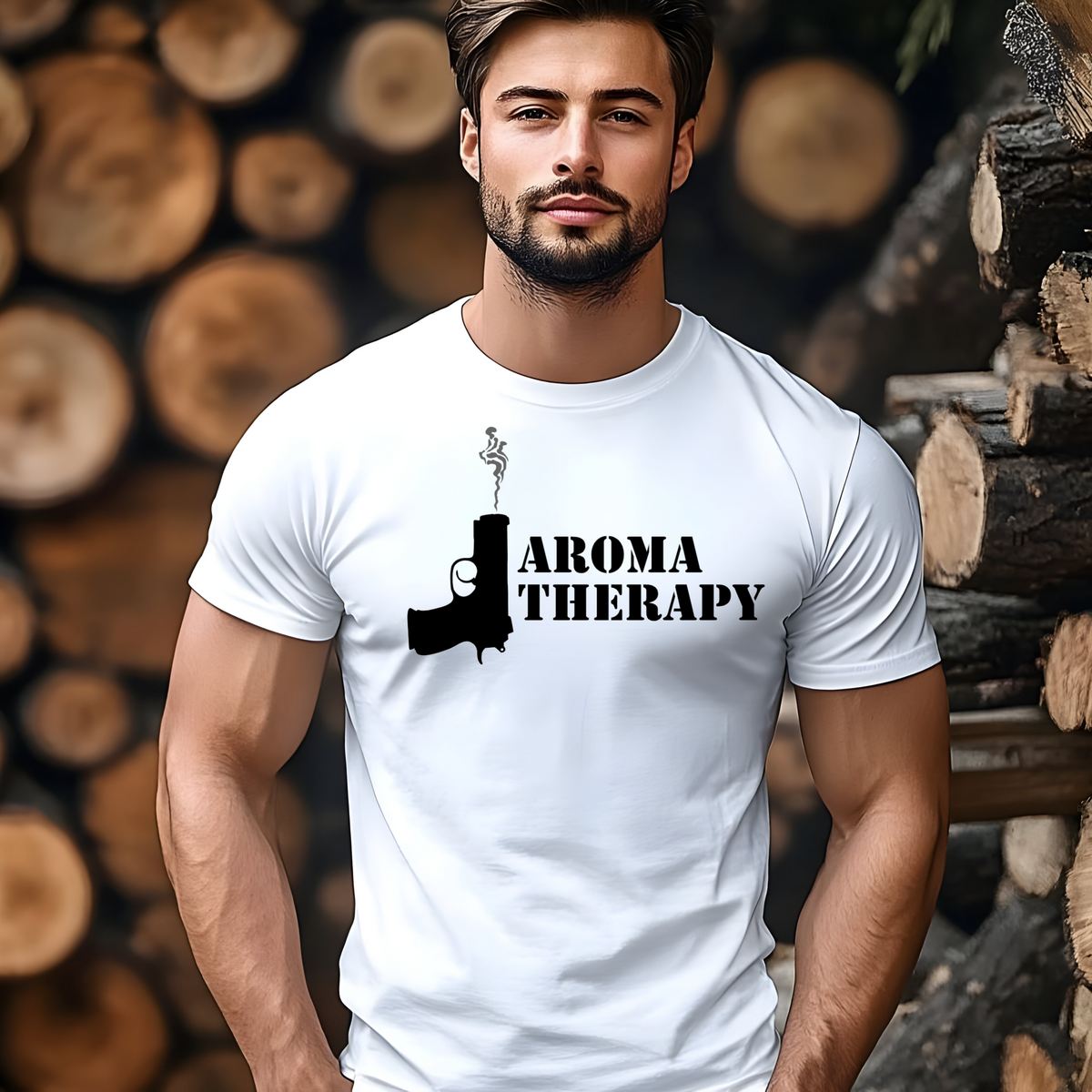 Aroma Therapy, 2nd Amendment Inspired Men’s T-Shirt