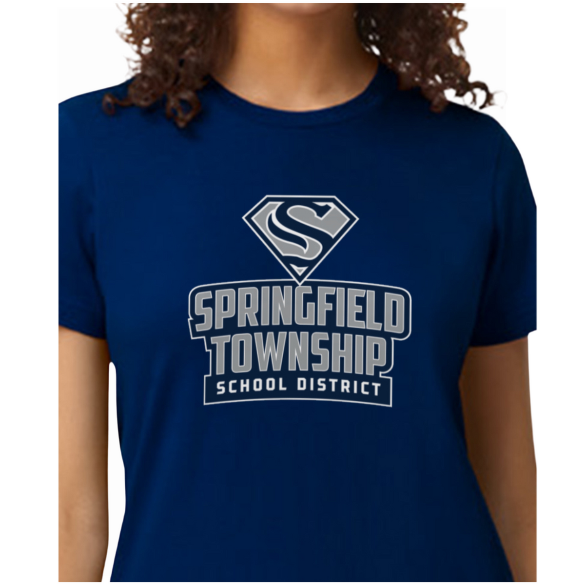 Custom Gildan Soft-Style Unisex T-Shirt Featuring (Full chest school logo and 5” right sleeve logo)