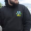 Custom Men’s Hoodie featuring watercolor puppy design