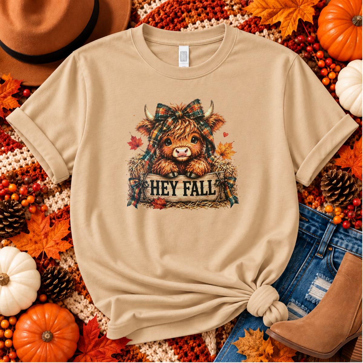 🍂 Highland Cow | Cozy Autumn Collection | Choose Your Apparel