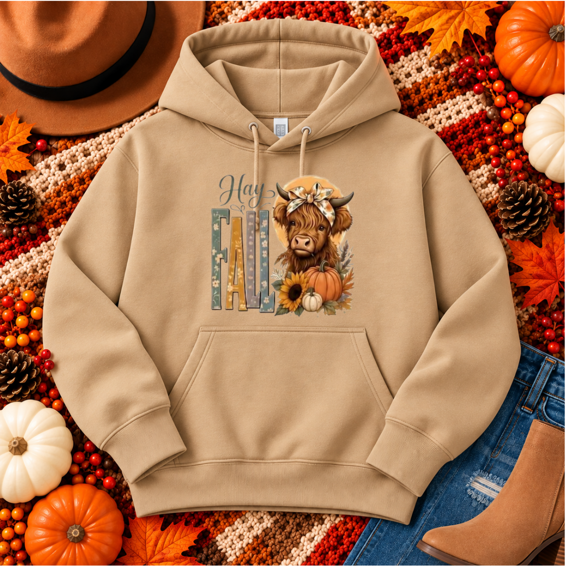🍂 Hay Fall Highland Cow | Choose Your Apparel