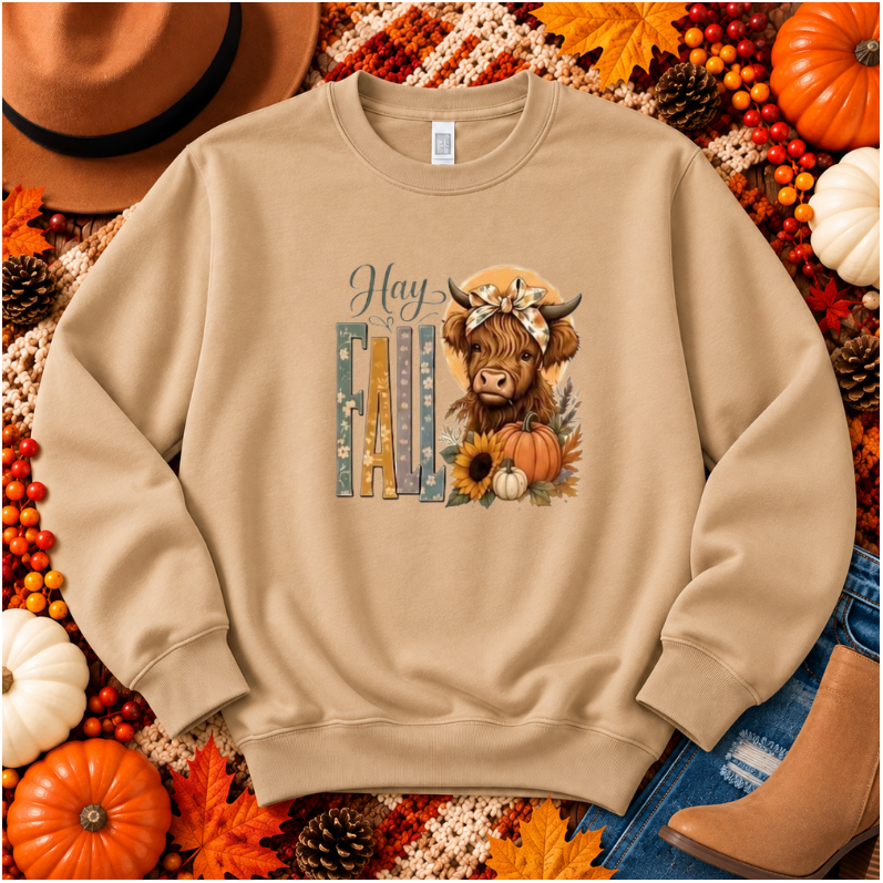 🍂 Hay Fall Highland Cow | Choose Your Apparel