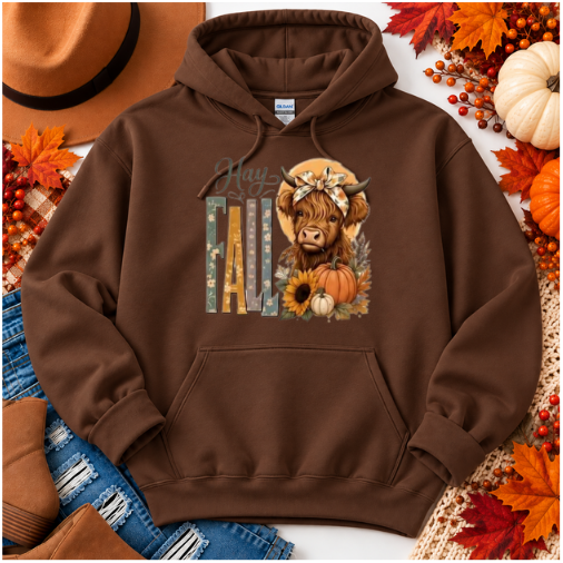 🍂 Hay Fall Highland Cow | Choose Your Apparel