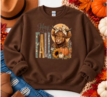 🍂 Hay Fall Highland Cow | Choose Your Apparel