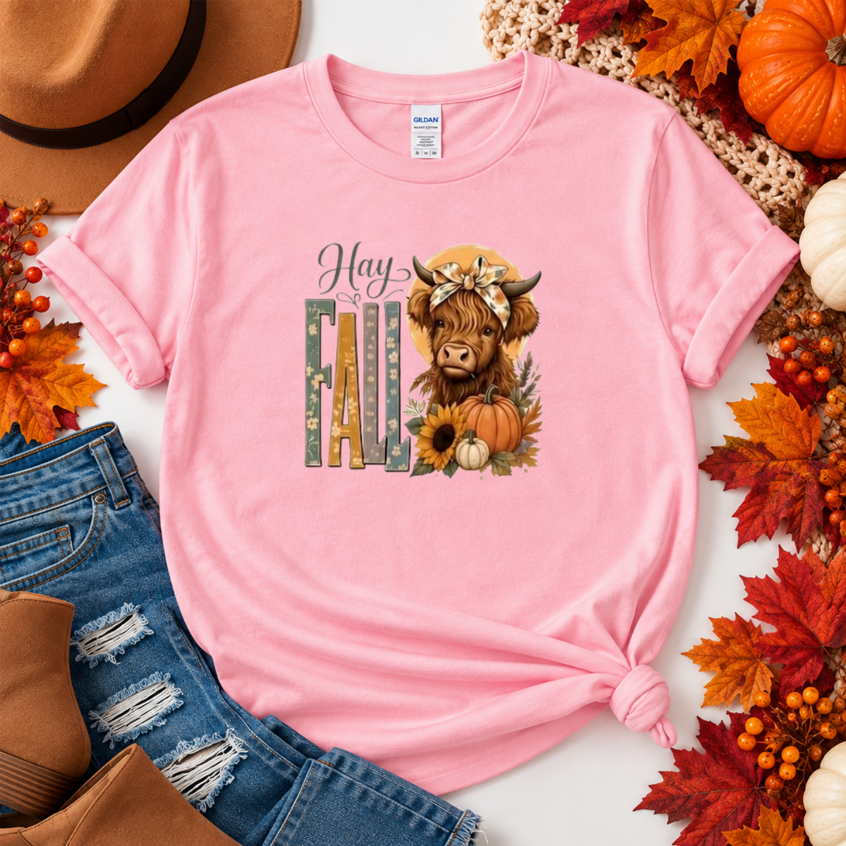 🍂 Hay Fall Highland Cow | Choose Your Apparel
