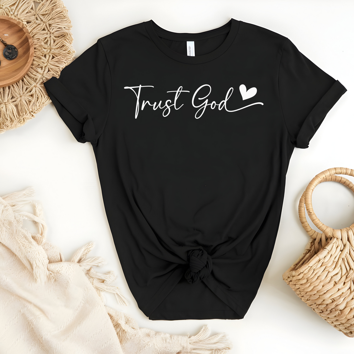Faith Based Apparel with message “Trust God”.